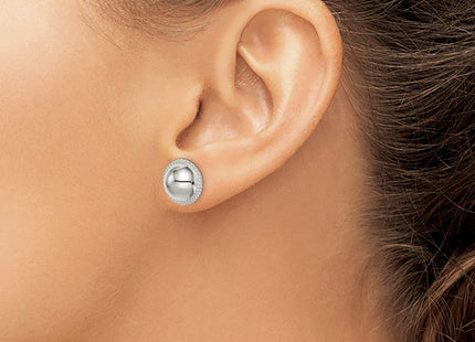 Sterling Silver Button Earrings (Style QE3493)