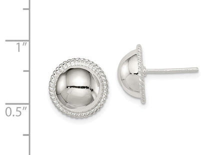 Sterling Silver Button Earrings (Style QE3493)
