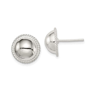 Sterling Silver Button Earrings (Style QE3493)