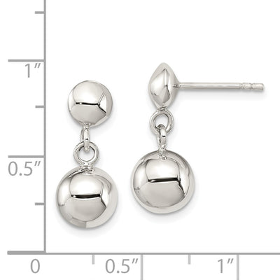 Sterling Silver Dangle Ball Post Earrings
