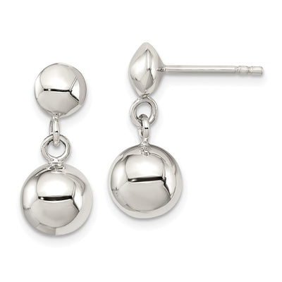 Sterling Silver Dangle Ball Post Earrings