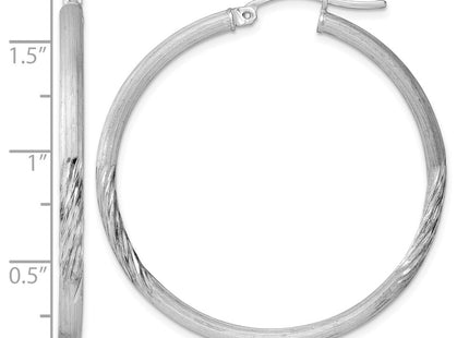 Sterling silver hoop earrings, further view