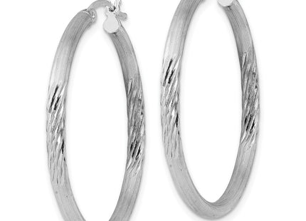 Sterling silver hoop earrings, alternate view