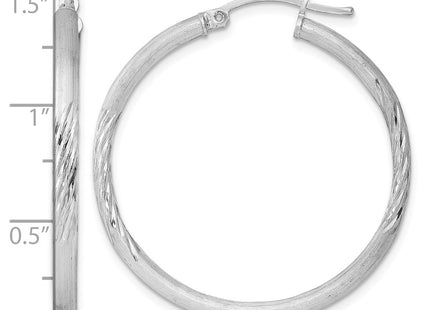 Sterling silver hoop earrings, further view