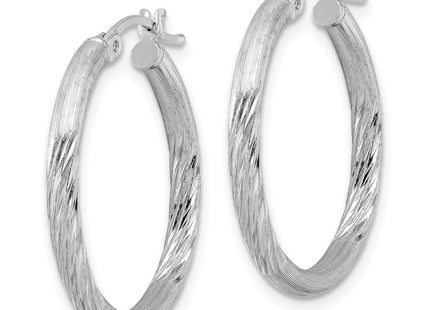 Sterling silver hoop earrings, alternate view