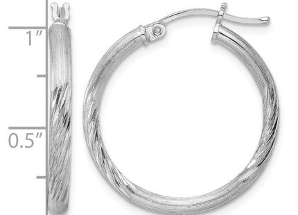 Sterling silver hoop earrings, further view