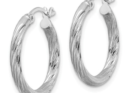 Sterling silver hoop earrings, alternate view