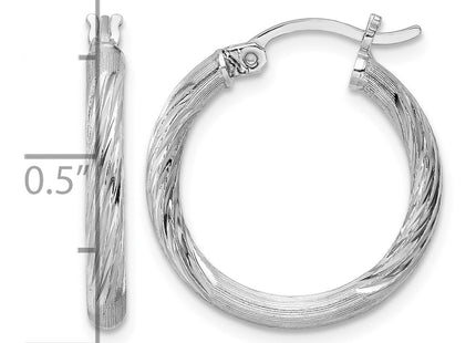 Sterling silver hoop earrings, further view