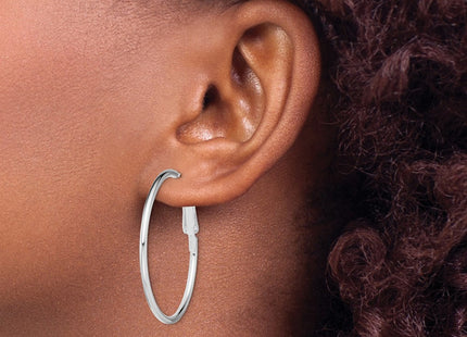 Sterling silver hoop earrings, another view