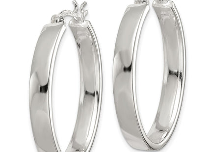 Sterling silver oval hoop earrings, alternate view
