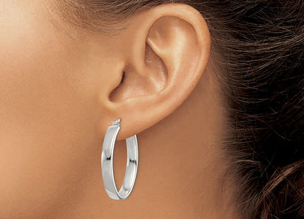 Sterling silver oval hoop earrings, another view