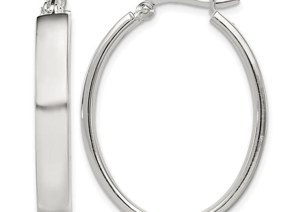 Sterling silver oval hoop earrings