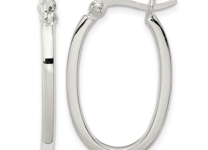 Sterling silver oval hoop earrings