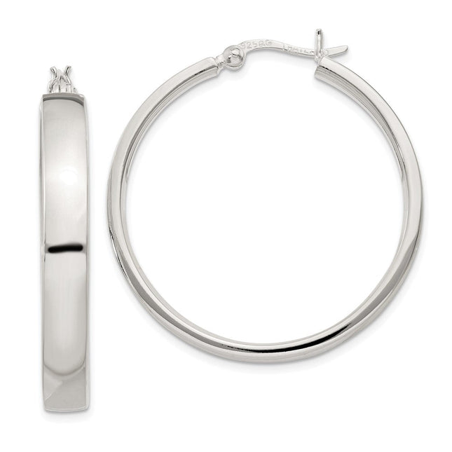 Sterling Silver Hoop Earrings, 31 x 5mm