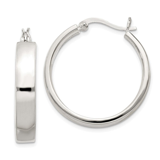 Sterling Silver Hoop Earrings, 27 x 5mm