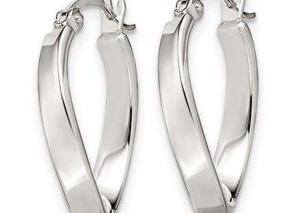 Sterling silver oval hoop earrings, alternate view