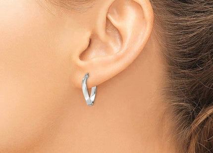 Sterling silver oval hoop earrings, another view