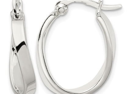 Sterling silver oval hoop earrings