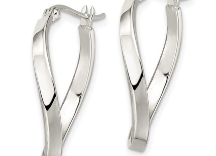 Sterling silver oval hoop earrings, alternate view
