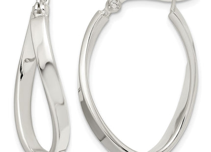 Sterling silver oval hoop earrings
