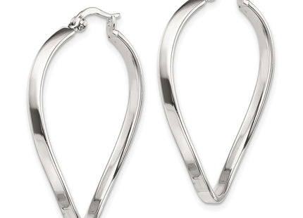 Sterling silver oval hoop earrings, alternate view