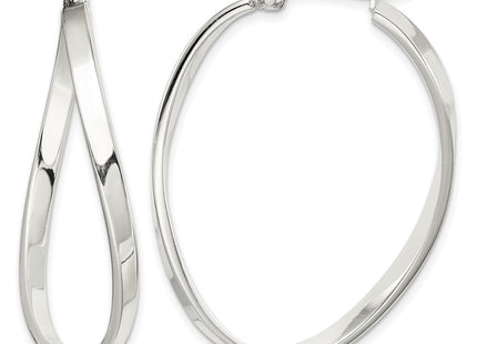 Sterling silver oval hoop earrings