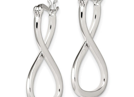 Sterling Silver Polished & Twisted Oval Hoop Earrings