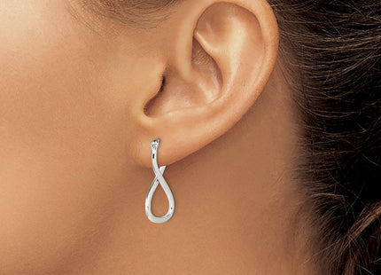 Sterling Silver Polished & Twisted Oval Hoop Earrings