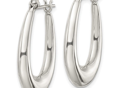 Sterling silver oval hoop earrings, alternate view