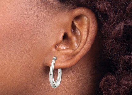 Sterling silver oval hoop earrings, another view