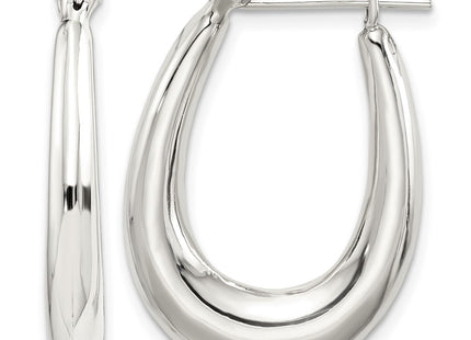 Sterling silver oval hoop earrings