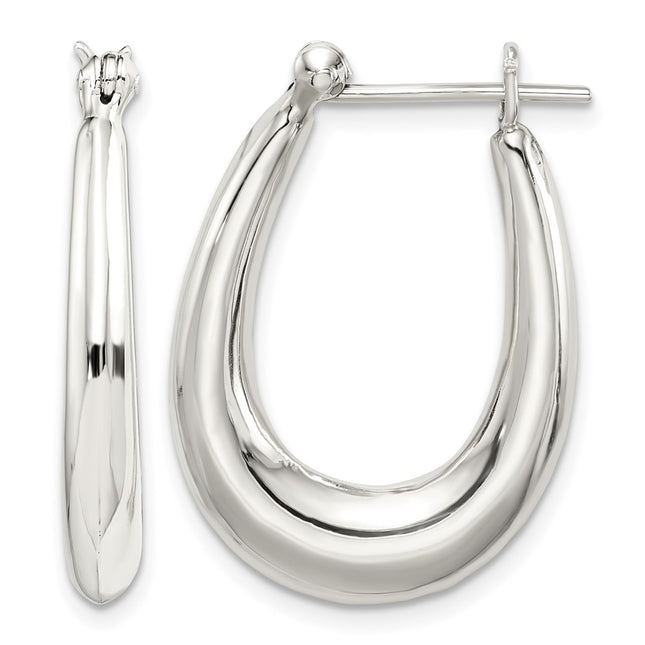 Sterling silver oval hoop earrings