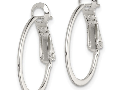 Sterling silver oval hoop earrings, alternate view