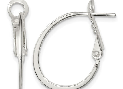 Sterling silver oval hoop earrings