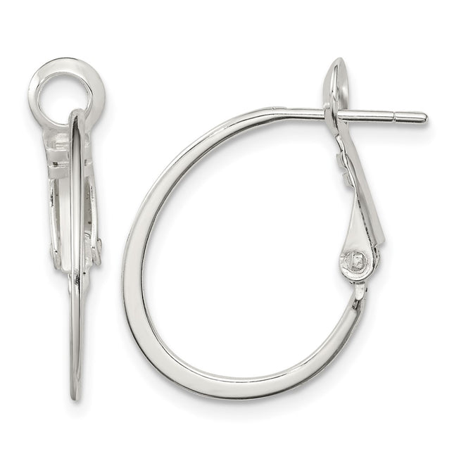 Sterling silver oval hoop earrings