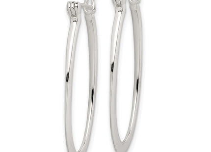 Sterling silver oval hoop earrings, alternate view