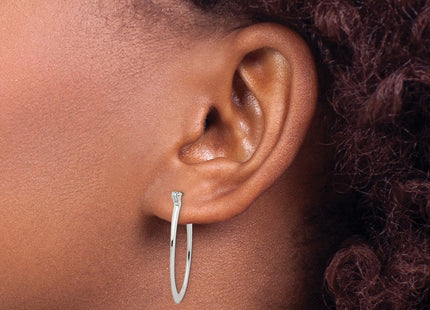 Sterling silver oval hoop earrings, another view