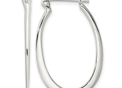 Sterling silver oval hoop earrings