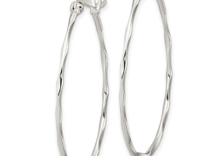 Sterling silver oval hoop earrings, alternate view