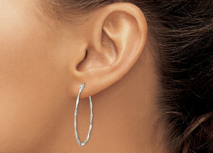 Sterling silver oval hoop earrings, another view