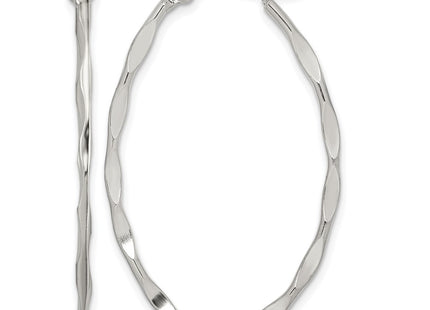 Sterling silver oval hoop earrings
