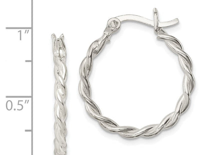 Sterling Silver Twisted Hoop Earrings (Style QE3790)