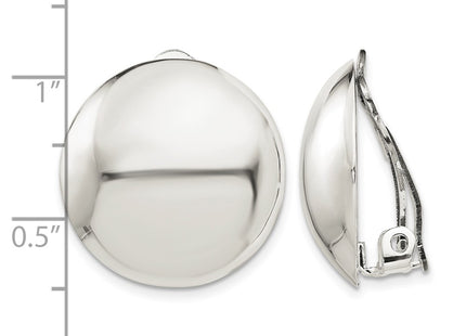 Sterling silver circle earrings, further view