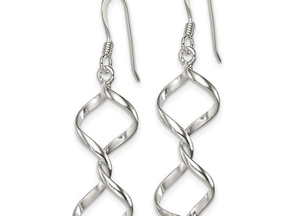 Sterling Silver Polished Fancy Twisted Dangle Earrings (Style QE4024)