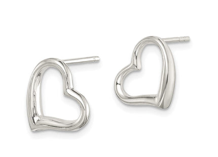 Sterling Silver Heart Earrings (Style QE4180)