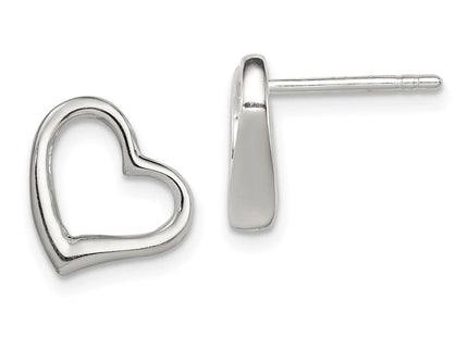 Sterling Silver Heart Earrings (Style QE4180)