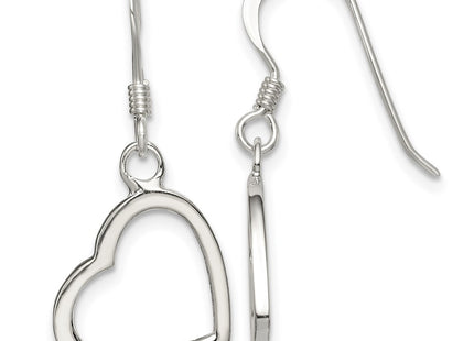 Sterling silver heart drop earrings