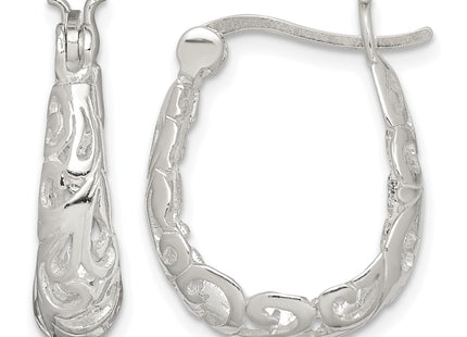 Sterling silver oval hoop earrings