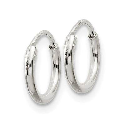 Sterling Silver Hoop Earrings, 10 x 1.3mm