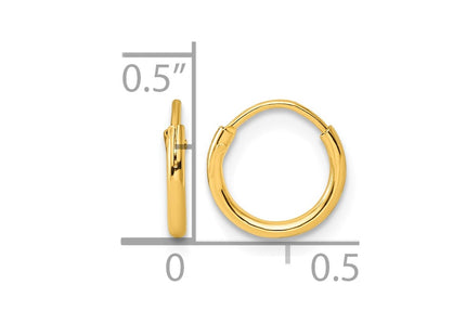 Sterling silver hoop earrings, further view